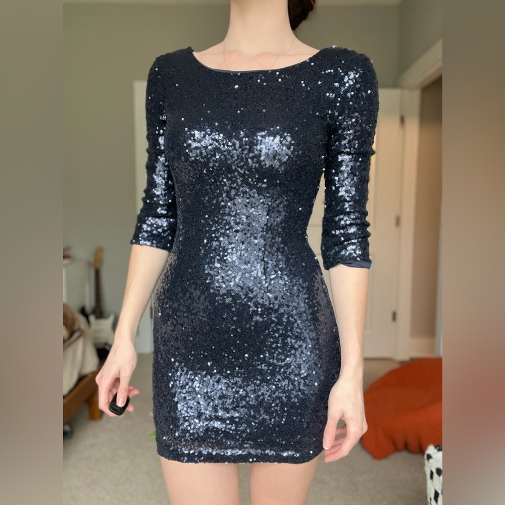 Lulu’s Navy Sequin Dress